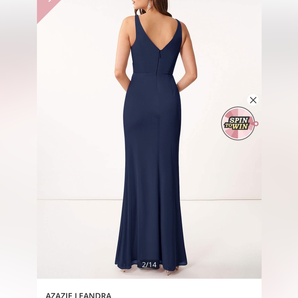 Azazie bridesmaid dress- dark navy color - Picture 3 of 13